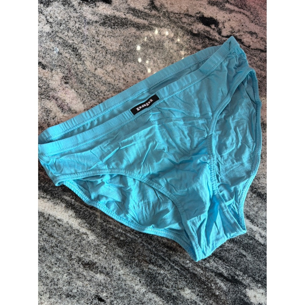 Papi Mens Briefs Turquoise Blue 100% Combed Cotton Low Rise Underwear Size XL